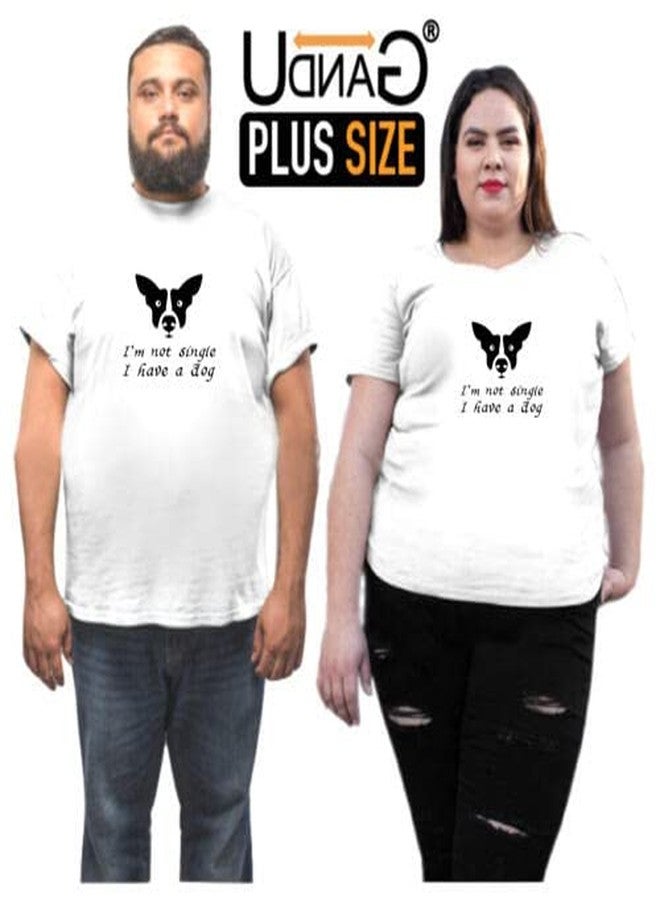 UDNAG Unisex Round Neck Graphic 'Dog | I am not Single i Have a Dog' Polyester T-Shirt White [Size XXS/34in to 7XL/56in] - Image 5